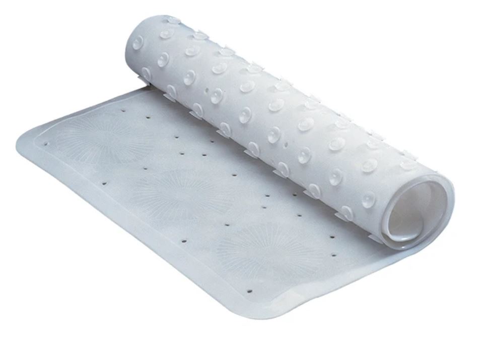 Tapis de bain/douche antidérapant, caoutchouc avec ventouses
