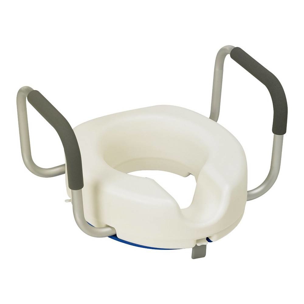 Rehausseur de toilette avec accoudoirs 10 cm, hauteur accoudoirs 19 cm