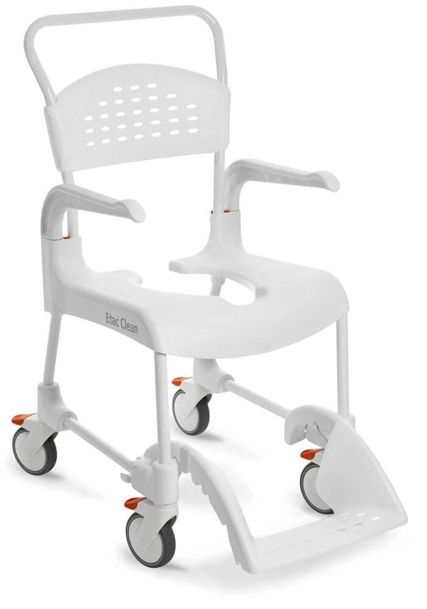 ETAC Chaise roulante douche Clean 55 cm, 2 freins, blanc