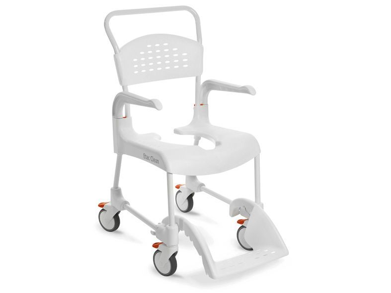 ETAC Chaise roulante douche Clean 49 cm, 2 freins, blanc