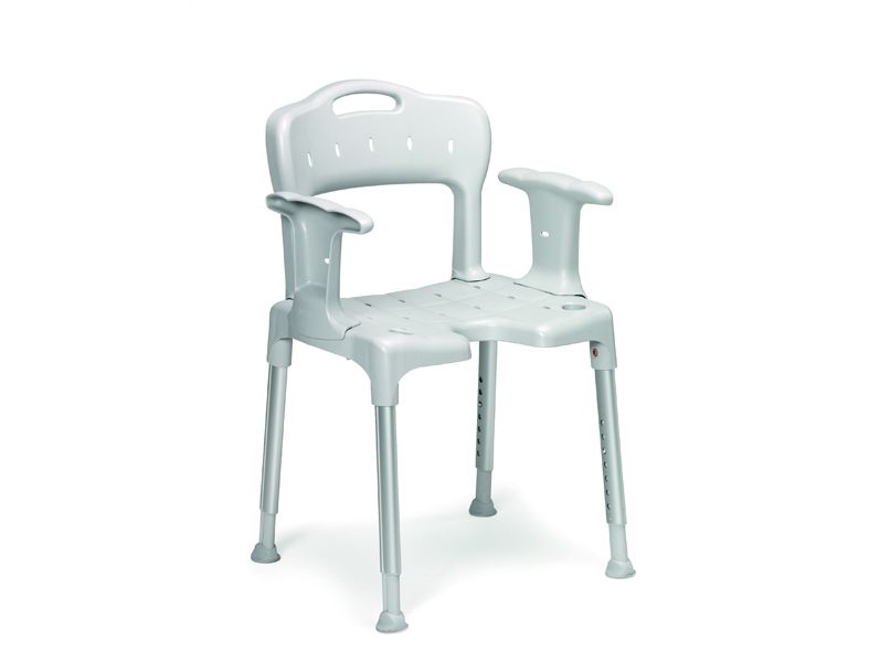 ETAC Chaise de douche Swift avec dossier et accoudoirs gris