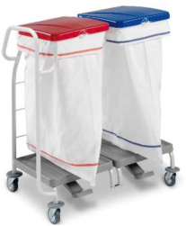 Chariot porte-sacs double avec poignée de poussée