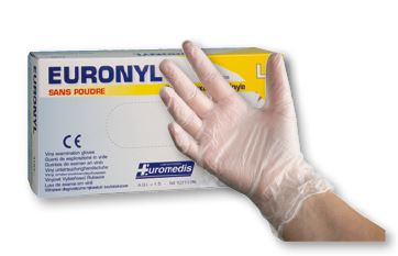 Gant d'examen EURONYL - 240 mm - sans poudre - Boite de 100
