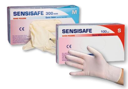 Gant d'examen SENSISAFE - sans latex - 240 mm - sans poudre - Boite de 100