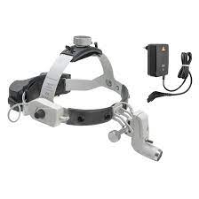 Lampe frontale HEINE ML4 LED HeadLight avec mPack UNPLUGGED et transformateur à fiche UNPLUGGED.