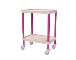 Guéridon composite Eolis® 600 x 400 2 plateaux à bords relevés