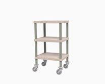 Guéridon composite Eolis® compact 3 plateaux à bords relevés