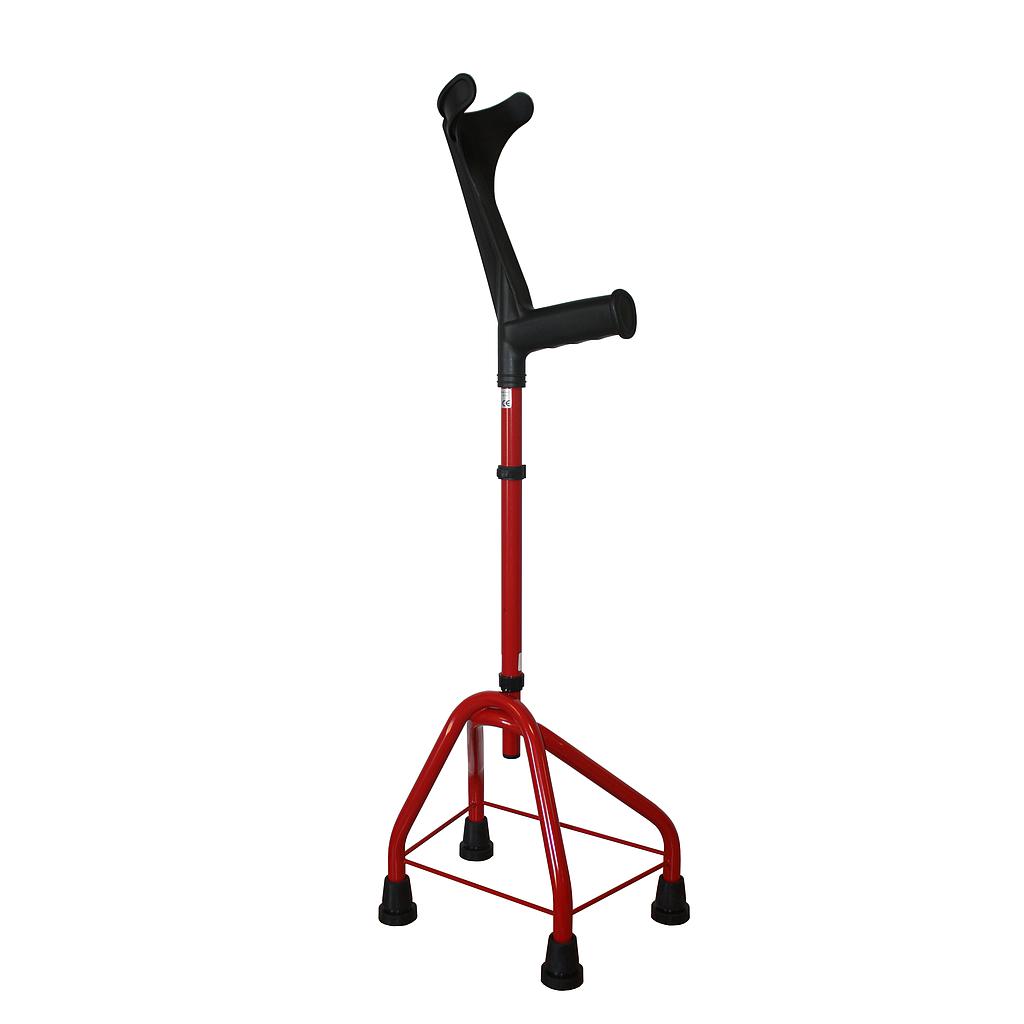 Canne quadripode avec support béquille - Gris pastel