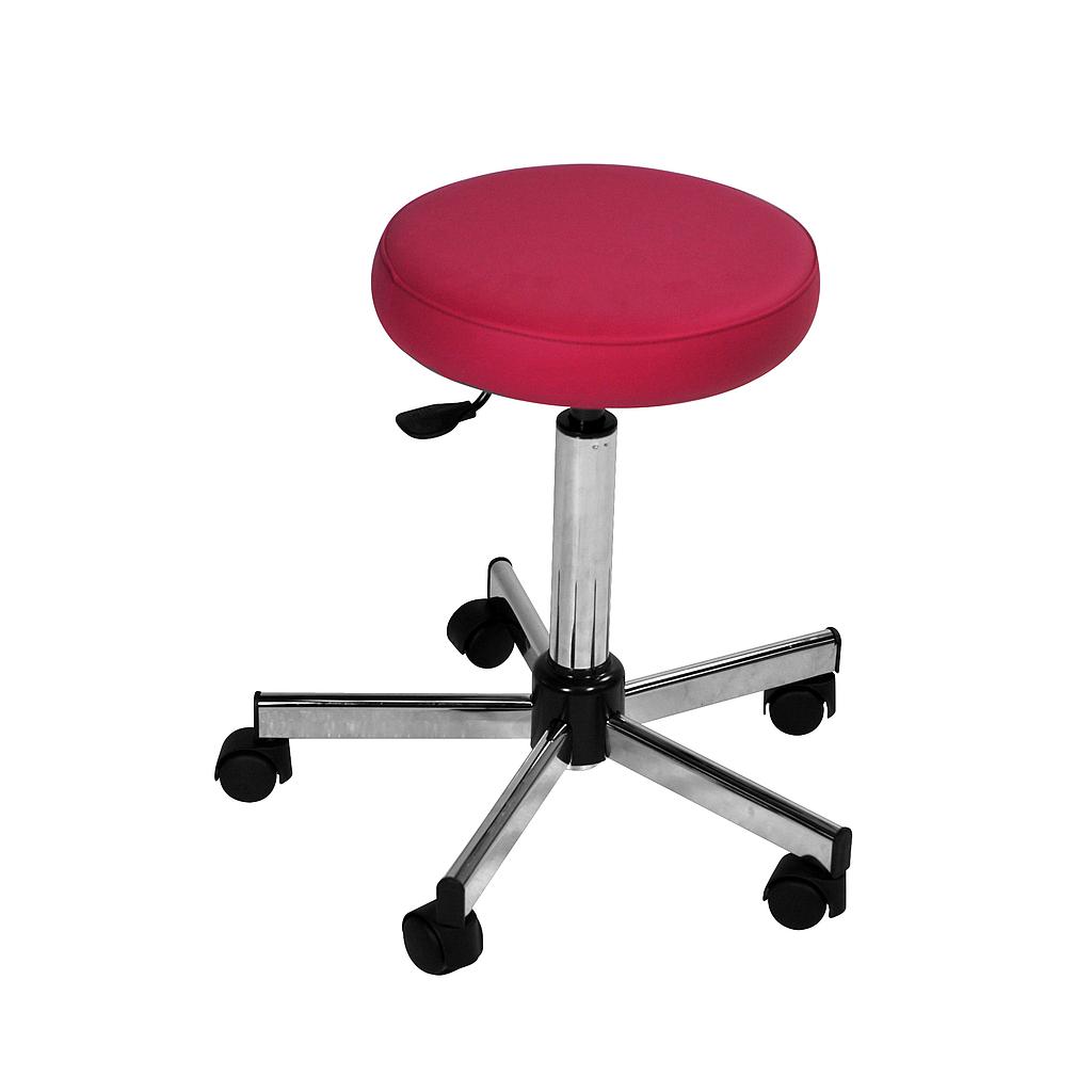 Tabouret réglable par vérin à gaz de 510 à 710 mm - Piètement chromé - Assise épaisse - sur roulettes