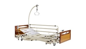 Lit médicalisé HMS EURO 3052 FORTISSIMO 2 fonctions complet avec barrières et potence