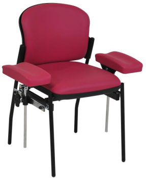 Chaise de prélèvement ROISEL avec accoudoirs sur rails