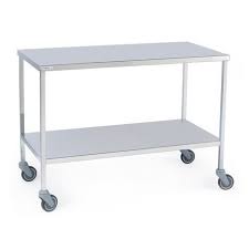 Table à instruments INOX 2 plateaux 1200x600 mm