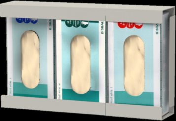 Support mural triple pour boîtes de gants