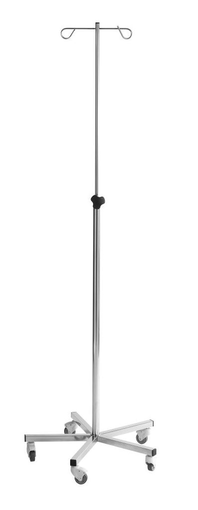 Pieds à perfusion - 2 crochets/5 branches Inox