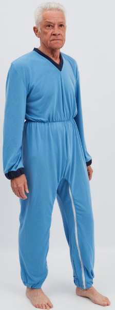 Pyjama grenouillère à manches et jambes longues en tissu incombustible renforcé