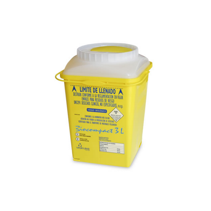 Container, collecteur d'aiguilles BIOCOMPACT 3L DASRI