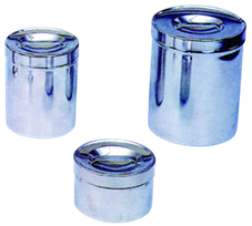 Pot à ouate en inox avec couvercle