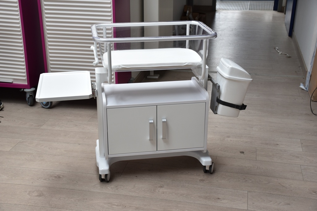 DEMO Berceau bébé BM2 avec armoire/poubelle/tablette pliable - blanc