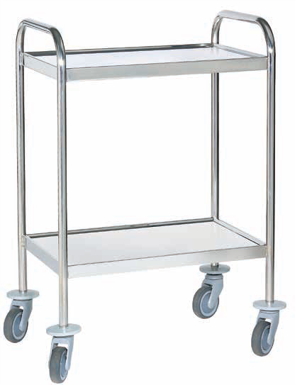 Guéridons INOX - Avec poignées - 4 bords relevés