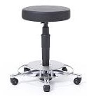 Greiner tabouret de travail - assise  Ø40 cm avec rembourrage électro-conducteur - Hauteur réglable 51-71 cm déclenchement pied  - Noir