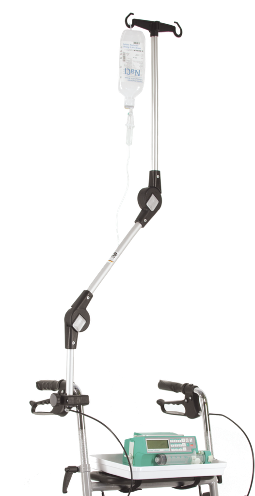 Porte-sérum pliable pour rollator