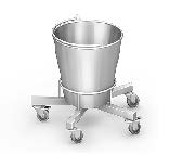 Techmed seau sur base amovible et mobile - 5 roulettes 