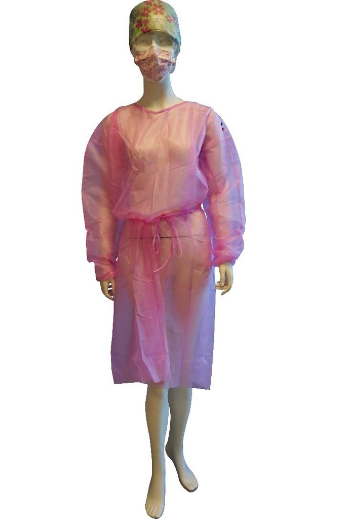 Blouse de protection Rose poignets élastiqués /10 Unités